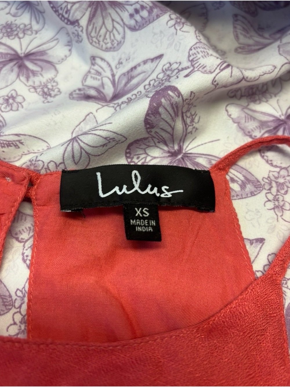 ⚛️NWT Lulu's Coral Embroidered Dress - Picture 2 of 3